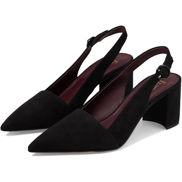 Franco Sarto Women's Trista Slingback Pump Black Suede Sz 10 - Picture 1 of 10